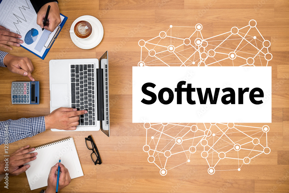 Poster software data digital programs system technology computer