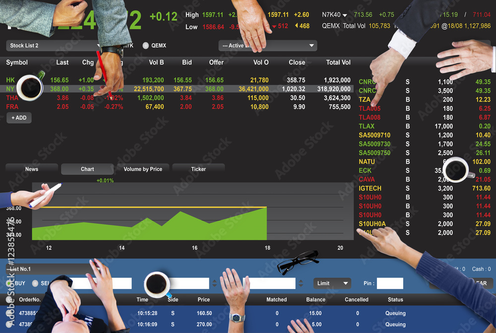 Wall mural stock exchange trading forex finance graphic concept - Wall murals