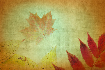 Fall Leaves Textured Abstract