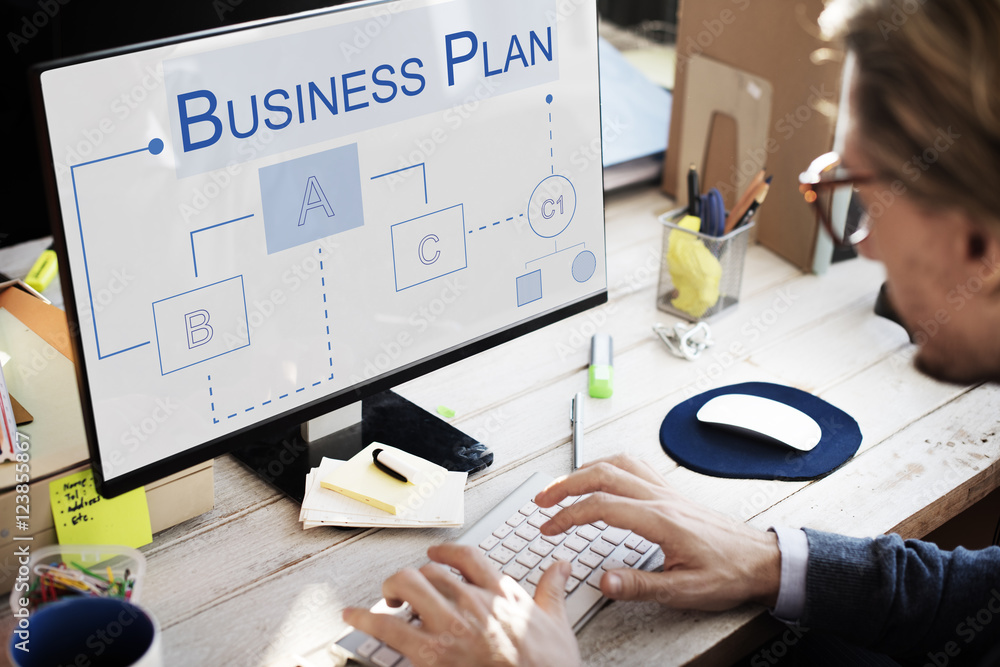 Poster business analytics workflow process project concept