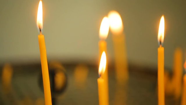 Candles flaming in candlestick
