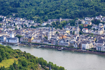 Fototapeta na wymiar famous popular Wine Village of Boppard at Rhine River,middle Rhi