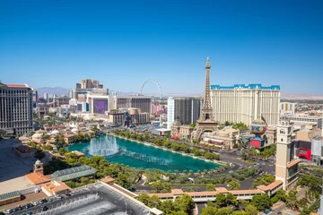 Gordijnen Luchtfoto van de strip van Las Vegas © f11photo