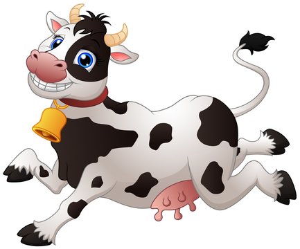 Happy cartoon cow