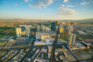 Naklejka na ściany i meble Aerial view of Las Vegas strip in Nevada