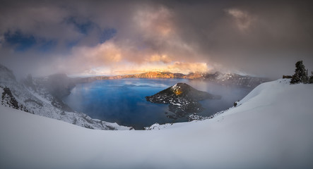 Foggy Crater Lake