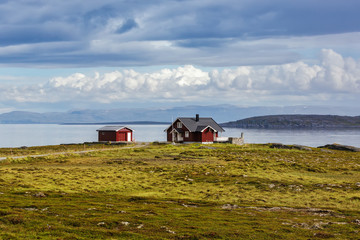 Colored house on the Fjord