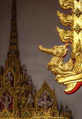 Golden swan statue at the temple Chanthaburi, Thailand.