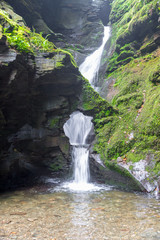 Waterfall at St Nectans Glenn near Tintagel in northern Cornwall.