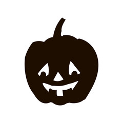 Pumpkin silhouette icon of the day halloween