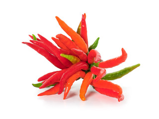 beam of red hot pepper on white