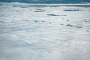 White clouds, view from above airplane