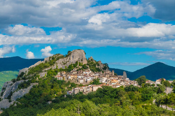 Pennadomo (Italy) - A small town on the rock, in Abruzzo region, Val di Sangro, beside Lake of Bomba