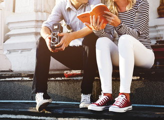 Break Couple Destination Explore Peace Summer Concept