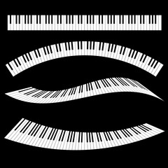 Naklejka premium Black and White Piano keys with different styles