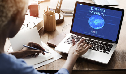 Fototapeta na wymiar Digital Payment Accounting Financial Banking Concept