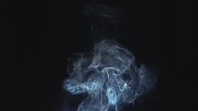 Smoke on black background. 4k