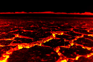 Lava ground closeup.