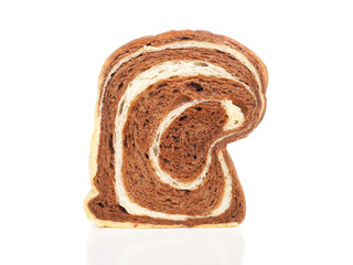 Close up sliced of white bread and chocolate.