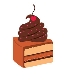 delicious cake portion sweet icon vector illustration design