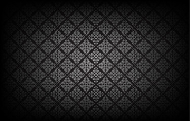 Thai art pattern on black background.vector illustration