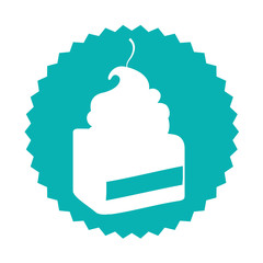 delicious cake portion sweet icon vector illustration design
