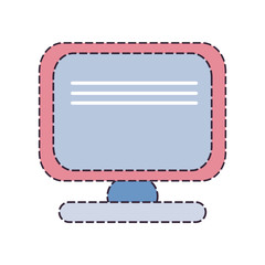 monitor computer device icon over white background. vector illustration