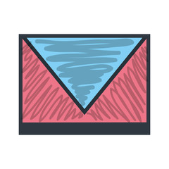 envelope mail icon over white background. vector illustration