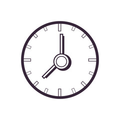 clock time device icon over white background. vector illustration