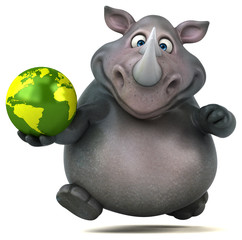 Naklejka premium Fun rhinoceros - 3D Illustration