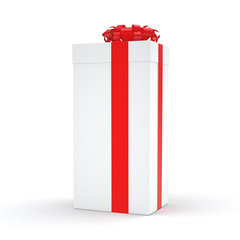 3D rendering White gift box