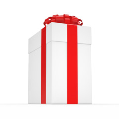 3D rendering White gift box