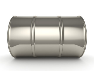 3D rendering Shiny chrome barrel