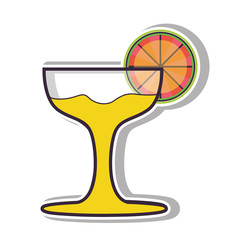 cocktail liquor  drink with lemon slice over white background. vector illustration