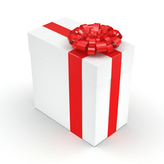 3D rendering White gift box