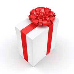 3D rendering White gift box
