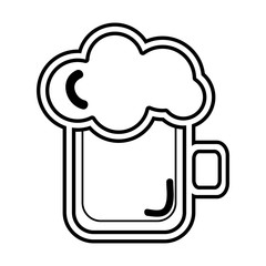 beer mug with foam over white background. liquor drink design. vector illustration 
