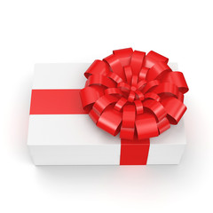 3D rendering White gift box