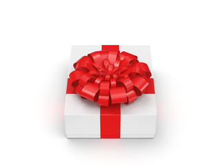 3D rendering White gift box
