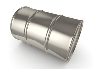 3D rendering Shiny chrome barrel