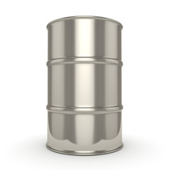 3D rendering Shiny chrome barrel