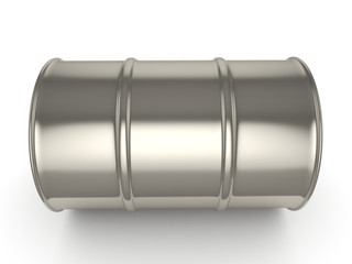 3D rendering Shiny chrome barrel