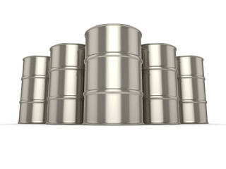 3D rendering Set chrome barrels