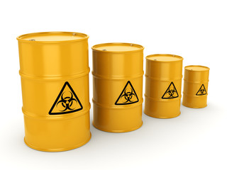 3D rendering biohazard barrels