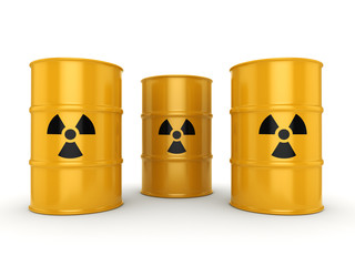 3D rendering radioactive barrels © apopium