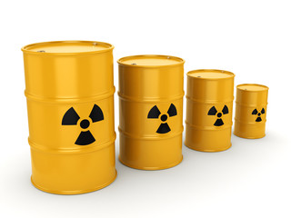 3D rendering radioactive barrels © apopium