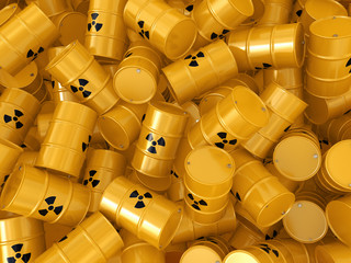 3D rendering radioactive barrels © apopium