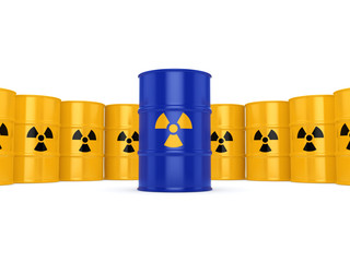 3D rendering radioactive barrels © apopium