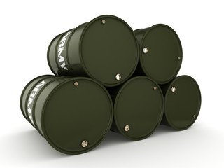 3D rendering army barrels