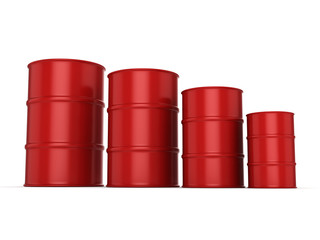3D rendering red barrels